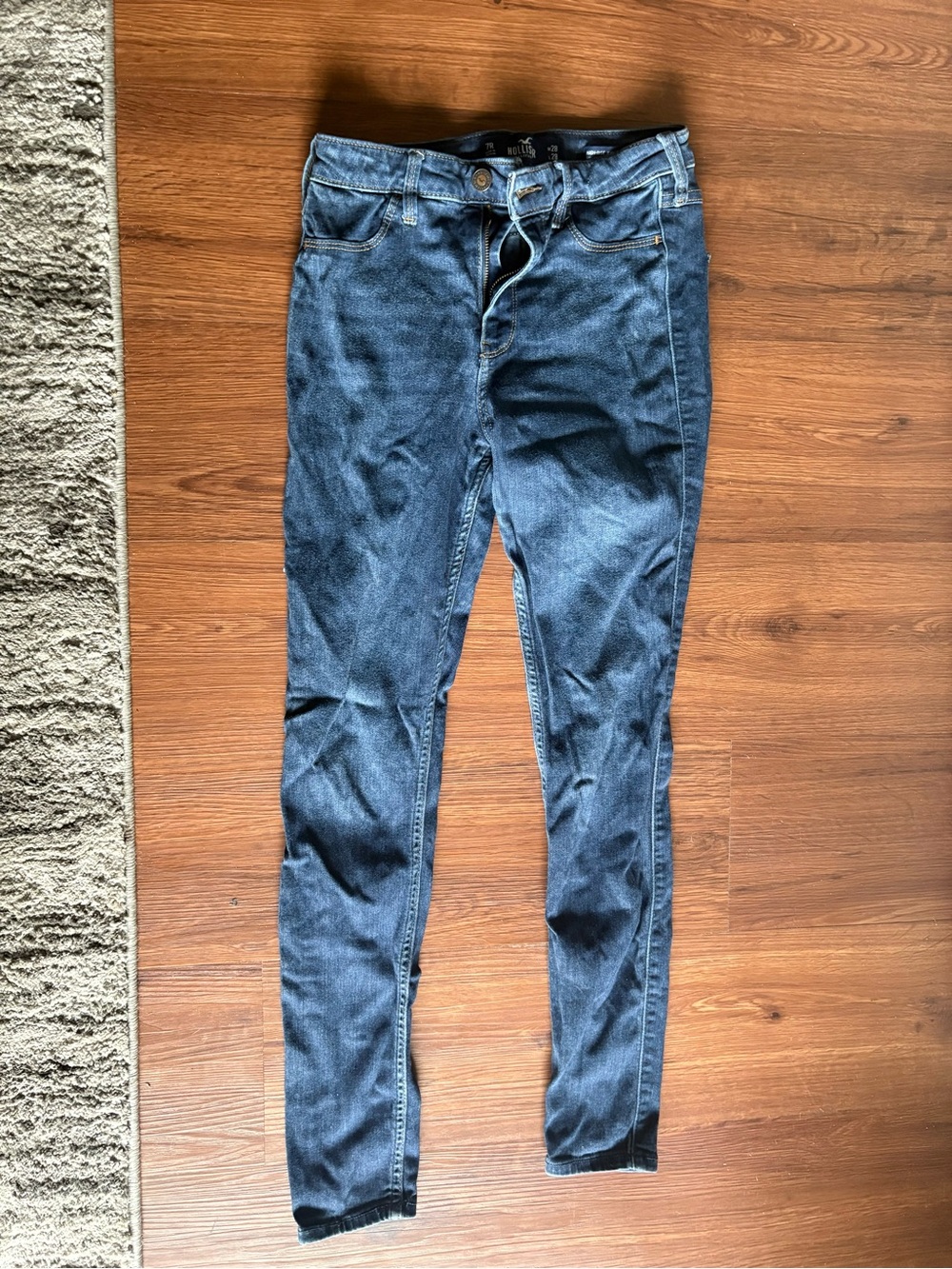 Hollister Women's Skinny Jeans - Dark Blue Denim
